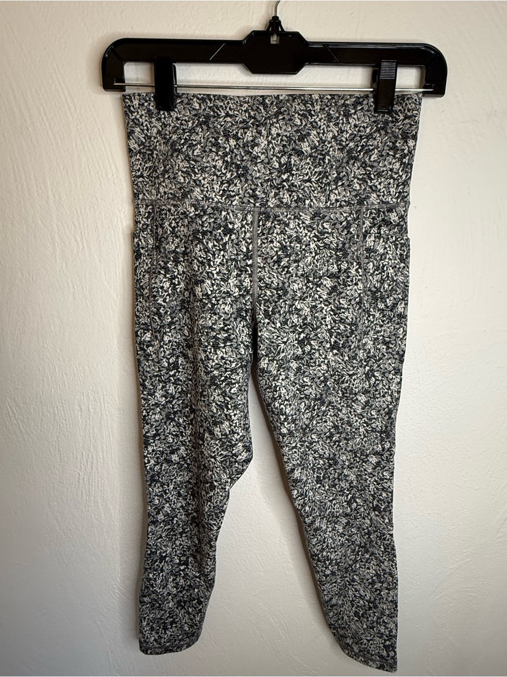 Athleta Black and White Marled High-Waist Leggings